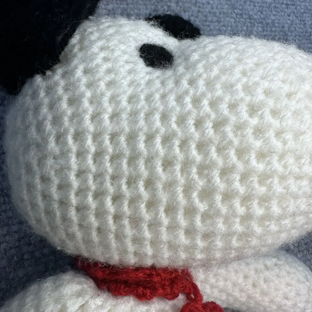 Crochet Snoopy Stuffed Animal 12” Made In Ireland Peanuts Handmade - Read Descpt
